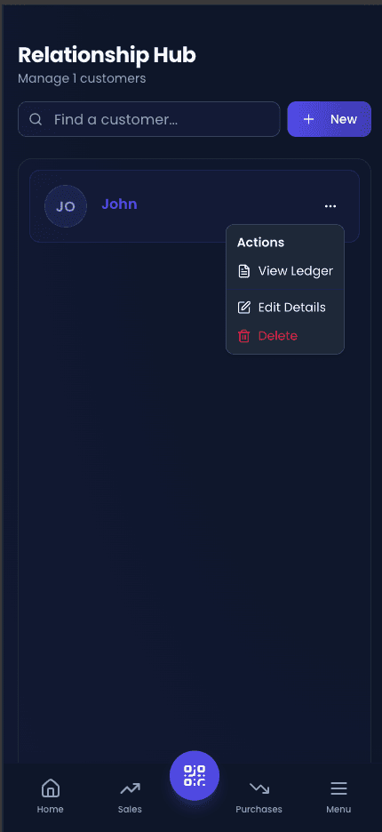 HisabLekha customer list